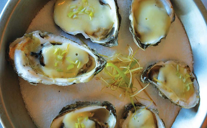 Cheddar Cheese & Chardonnay Fondue Oysters
