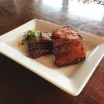 Pig Candy with Sweet Potato Chipotle Sauce from Quicks Hole Tavern