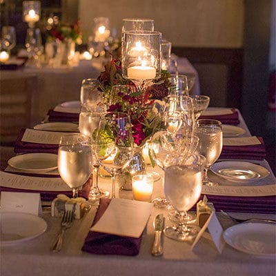 Romantic table at American Seasons Restaurant