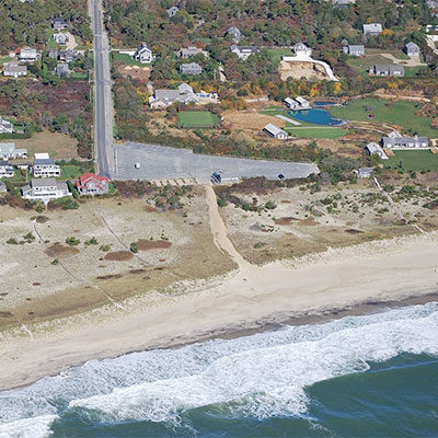 View of Surfside Beach Nantucket from the sky