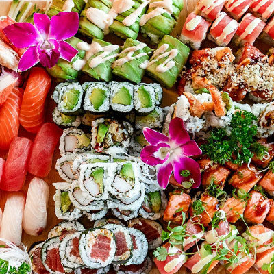 A huge boat of sushi at Lola 41