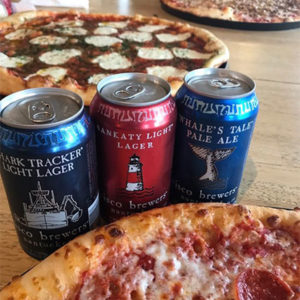 Pizza and beer at Sophie T's