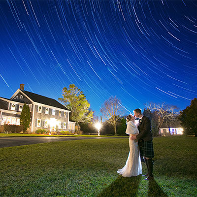 Night Wedding with Star trails
