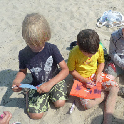 Children on the beach.