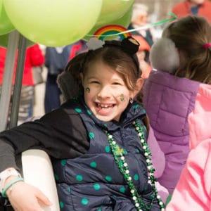 Happy girl at parade