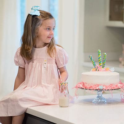 Cute young girl at her birthday
