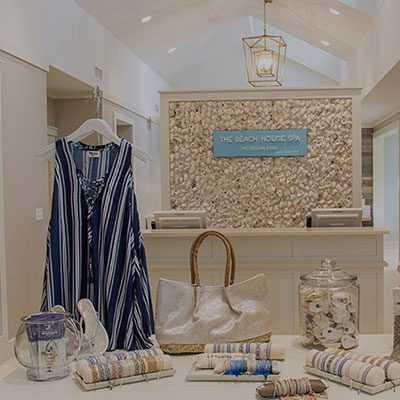 entrance and front desk at beach house spa