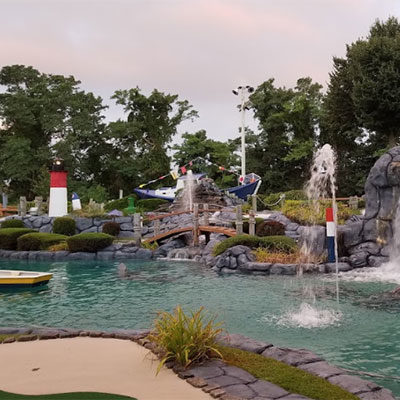 fountain at cape escape adventure golf