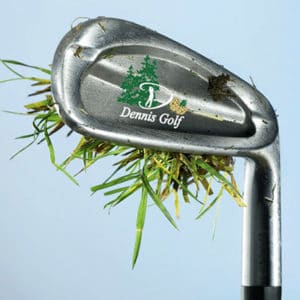 golf club with dennis golf logo and grass on it