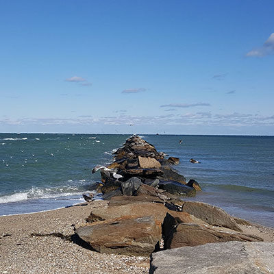 Breakwater at jetties beach