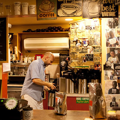 Mocha Mott's counter and barista