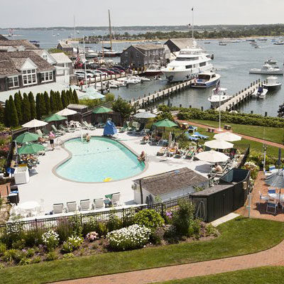 The harborside inn pool and patio on edgartown harbor