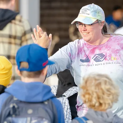 High fives at the Nantucket Boys & Girls Club