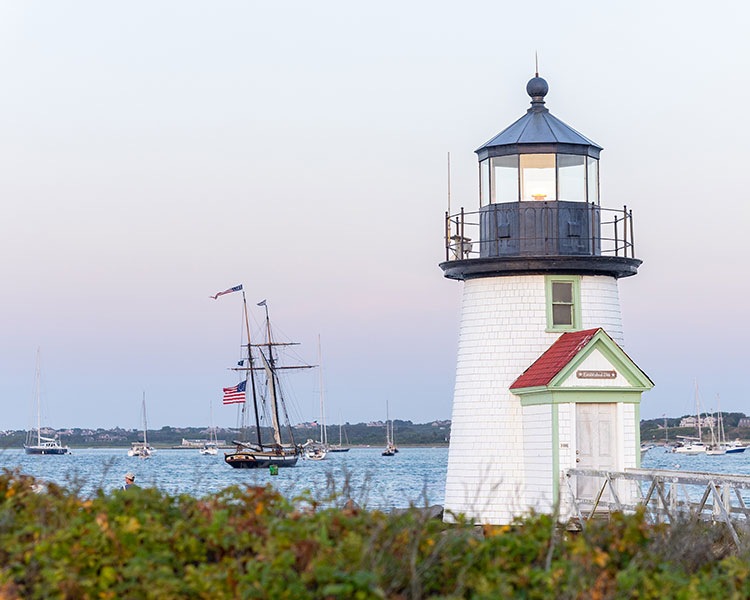 Lisa West | Tall Ship Lynx, Brant Point Lighthouse, Nantucket